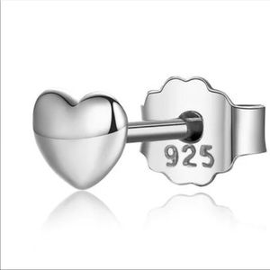 Sterling Silver Petit Heart Shaped Earrings